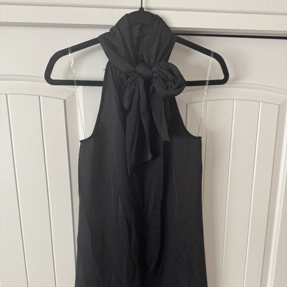 a new day - black satin sleeveless baby doll halter dress - Size SMALL - Picture 5 of 8